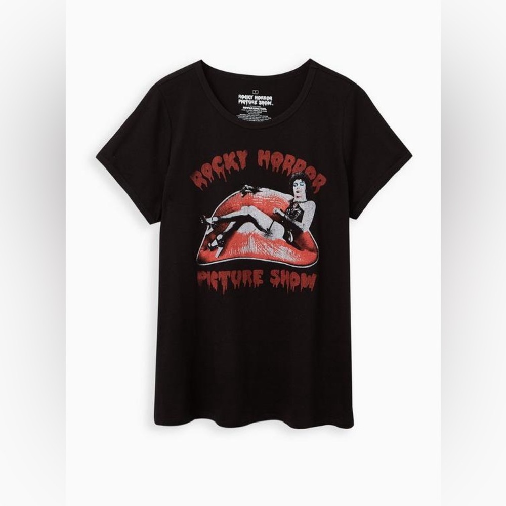 Torrid Rocky Horror Picture Show Black Graphic Tee with Red Accent
